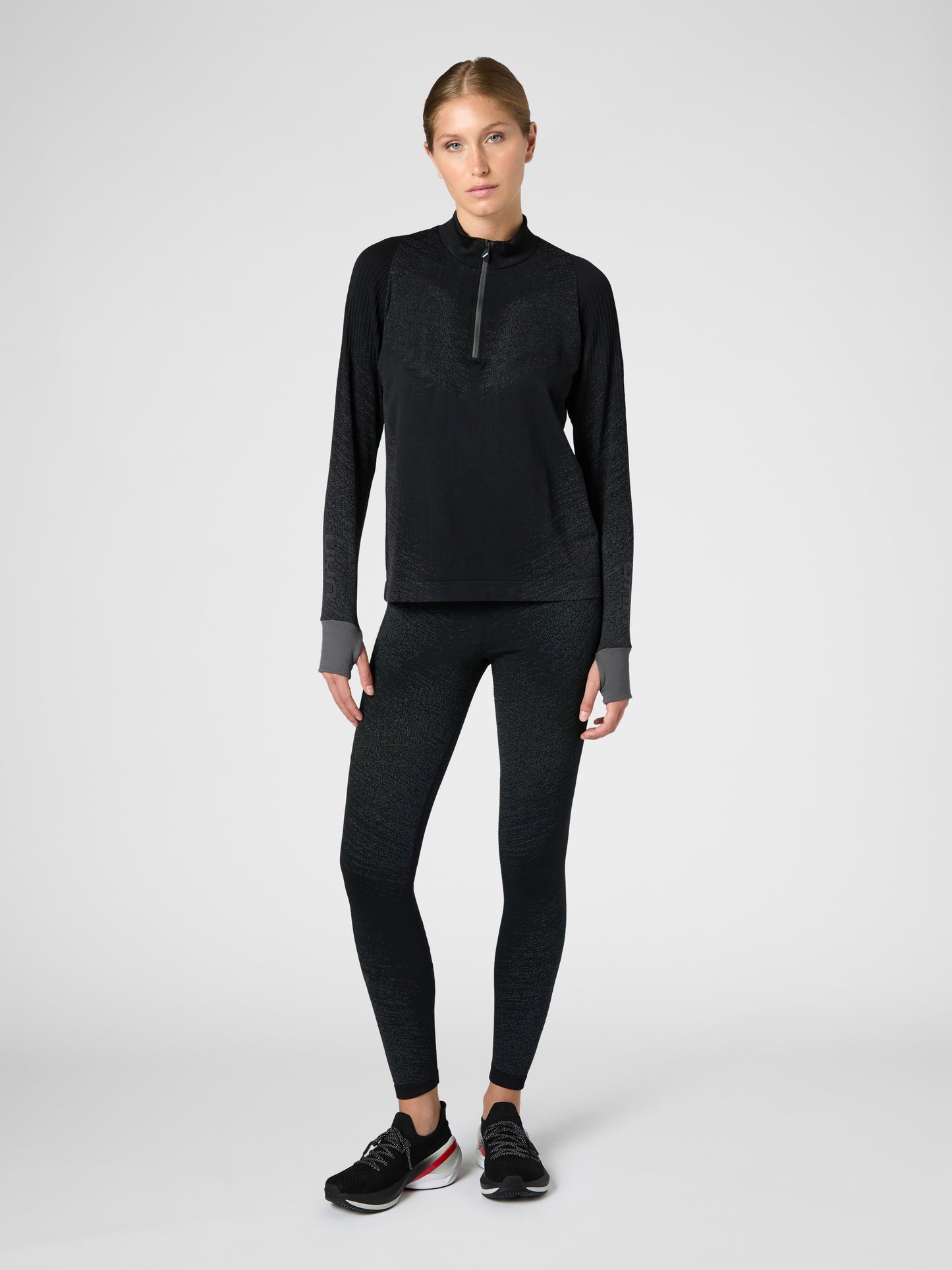Maillot de course à pied zippé manches longues Exceleration